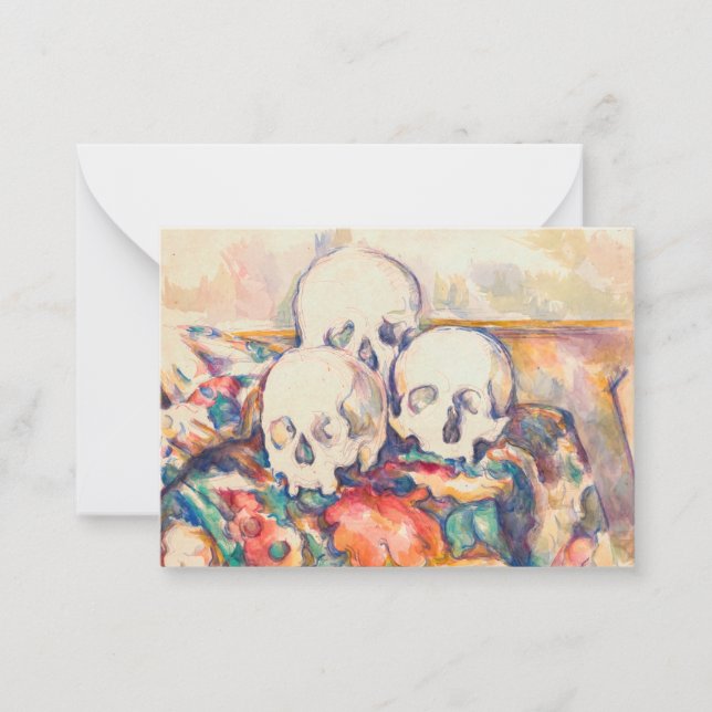 Paul Cezanne - The Three Skull Watercolor Note Card (Front)