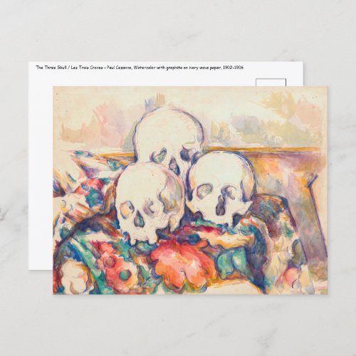 Paul Cezanne _ The Three Skull Watercolor Postcard