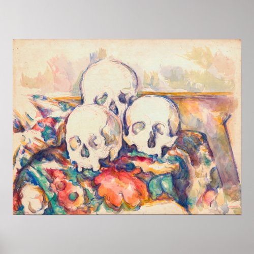 Paul Cezanne _ The Three Skull Watercolor Poster