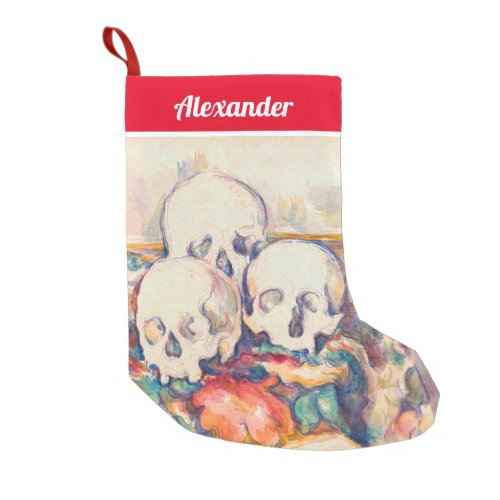 Paul Cezanne _ The Three Skull Watercolor Small Christmas Stocking