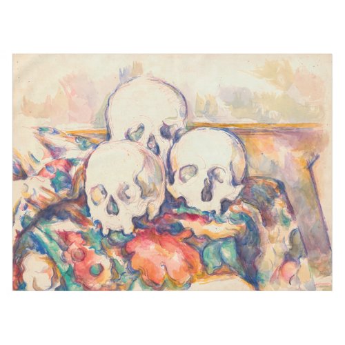 Paul Cezanne _ The Three Skull Watercolor Tablecloth