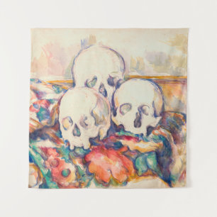 Paul Cezanne - The Three Skull Watercolor Tapestry