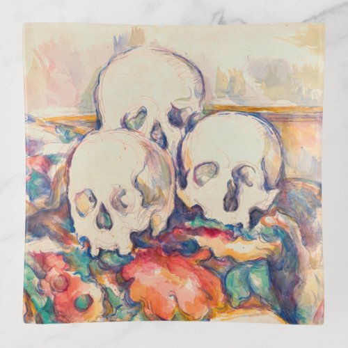 Paul Cezanne _ The Three Skull Watercolor Trinket Tray