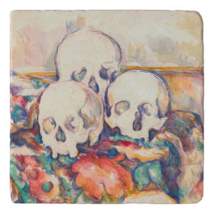 Paul Cezanne - The Three Skull Watercolor Trivet