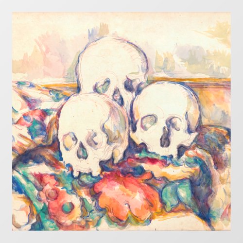 Paul Cezanne _ The Three Skull Watercolor Window Cling