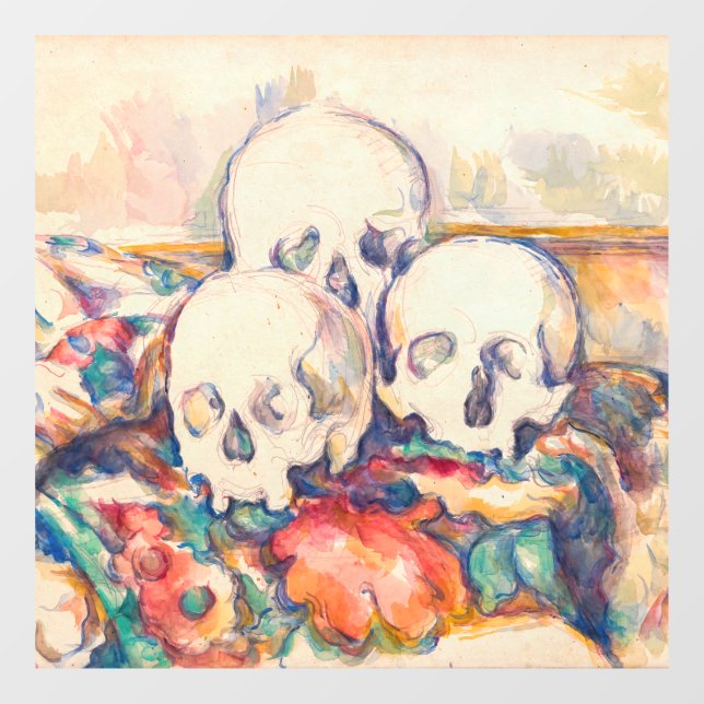 Paul Cezanne - The Three Skull Watercolor Window Cling (Sheet)