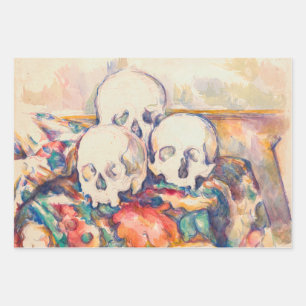 Paul Cezanne - The Three Skull Watercolor Wrapping Paper Sheets