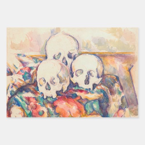 Paul Cezanne _ The Three Skull Watercolor Wrapping Paper Sheets