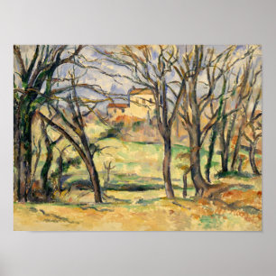 Paul Cezanne Trees and Houses Near the Jas de Bo Poster
