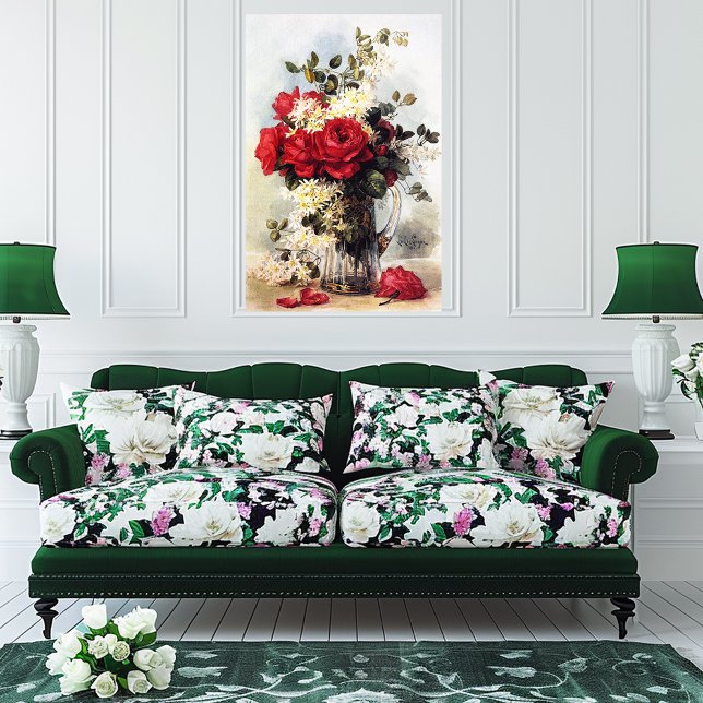 Paul-De-Longpre Red Roses Bouquet, Resizable Poster (Creator Uploaded)