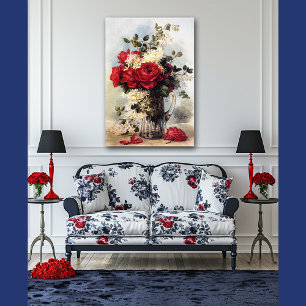 Paul-De-Longpre Red Roses Bouquet, Resizable Poster