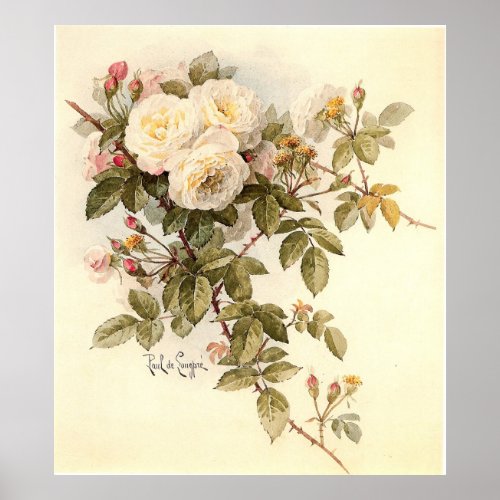 Paul De Longprs Guinevere Roses Poster
