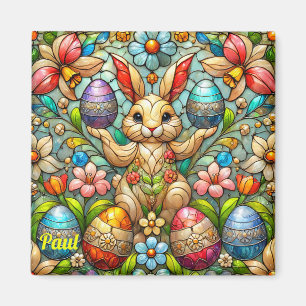 PAUL~ Easter Bunny and Eggs ~ Magnet
