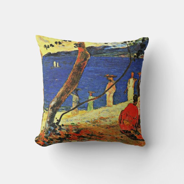 Paul Gauguin - A Seashore Throw Pillow (Front)