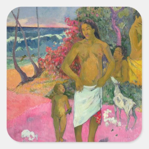 Paul Gauguin  A Walk by the Sea 1902 Square Sticker