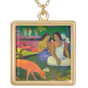Paul Gauguin   Arearea (The Red Dog), 1892 Gold Plated Necklace