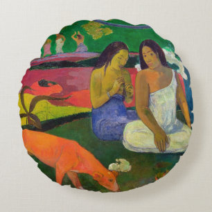 Paul Gauguin Arearea (The Red Dog), 1892 Round Pillow