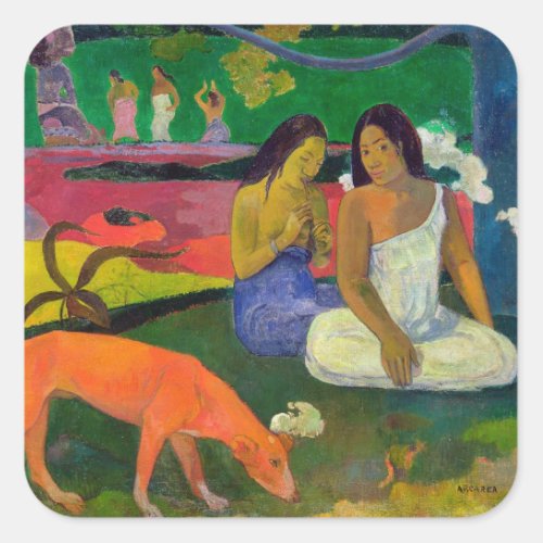 Paul Gauguin  Arearea The Red Dog 1892 Square Sticker