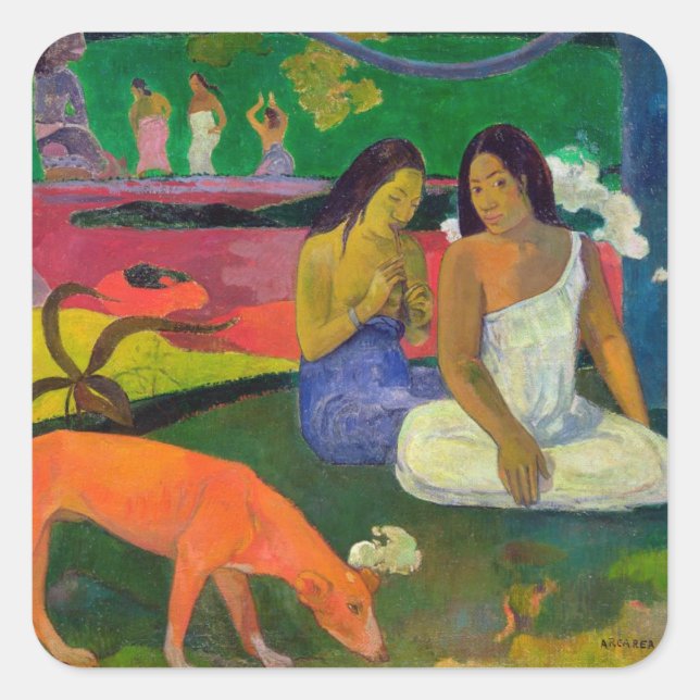 Paul Gauguin | Arearea (The Red Dog), 1892 Square Sticker (Front)