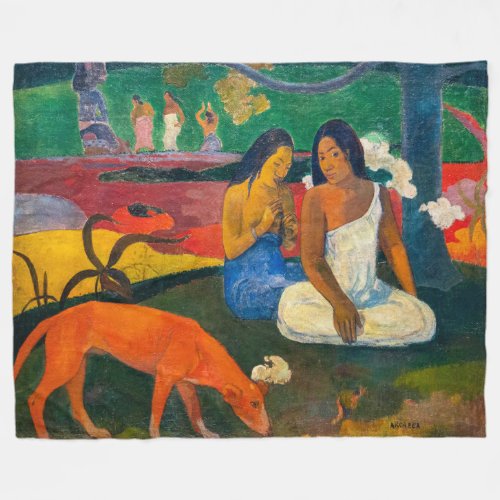 Paul Gauguin _ Arearea  The Red Dog Fleece Blanket