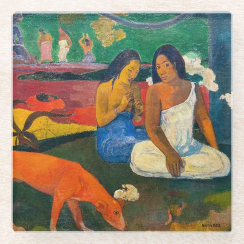 Paul Gauguin _ Arearea  The Red Dog Glass Coaster