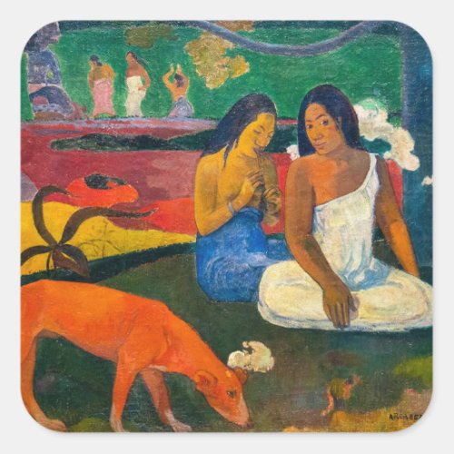 Paul Gauguin _ Arearea  The Red Dog Square Sticker