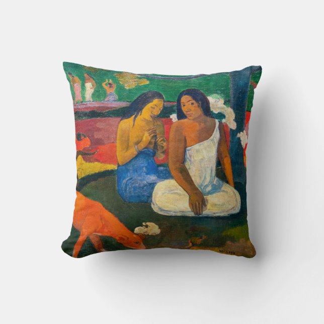 Paul Gauguin - Arearea / The Red Dog Throw Pillow (Front)