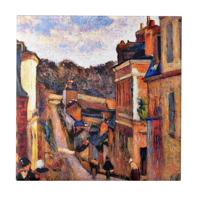 Paul Gauguin art: Rue Jouvenet, Rouen Ceramic Tile (Front)