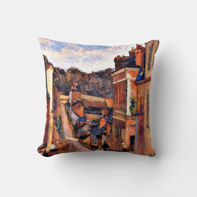 Paul Gauguin art: Rue Jouvenet, Rouen Throw Pillow (Front)