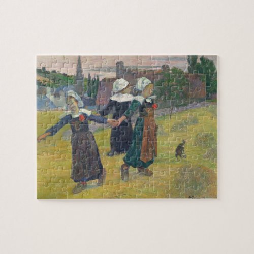 Paul Gauguin  Breton Girls Dancing Pont_Aven 18 Jigsaw Puzzle