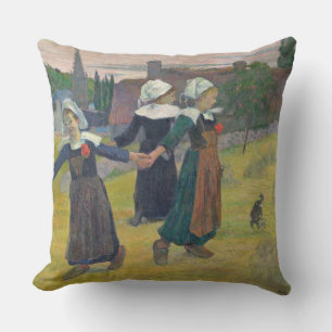 Paul Gauguin   Breton Girls Dancing, Pont-Aven, 18 Throw Pillow