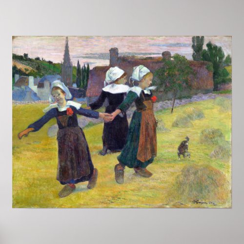 Paul Gauguin Breton Girls Dancing Pont_Aven Poster