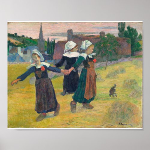 Paul Gauguin _ Breton Girls Dancing Poster