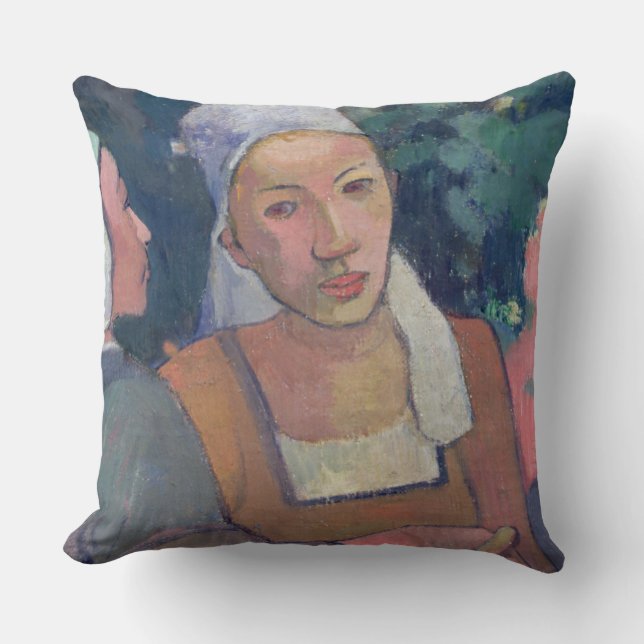 Paul Gauguin | Breton Peasants, 1894 (oil on canva Throw Pillow (Front)