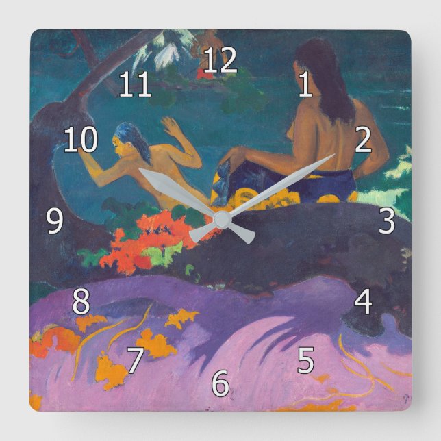 Paul Gauguin - By the Sea / Fatata te Miti Square Wall Clock (Front)
