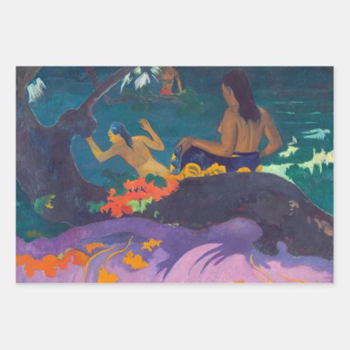Paul Gauguin _ By the Sea  Fatata te Miti Wrapping Paper Sheets