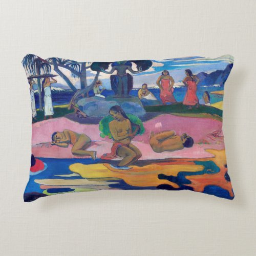 Paul Gauguin _ Day of the God  Mahana no atua Accent Pillow