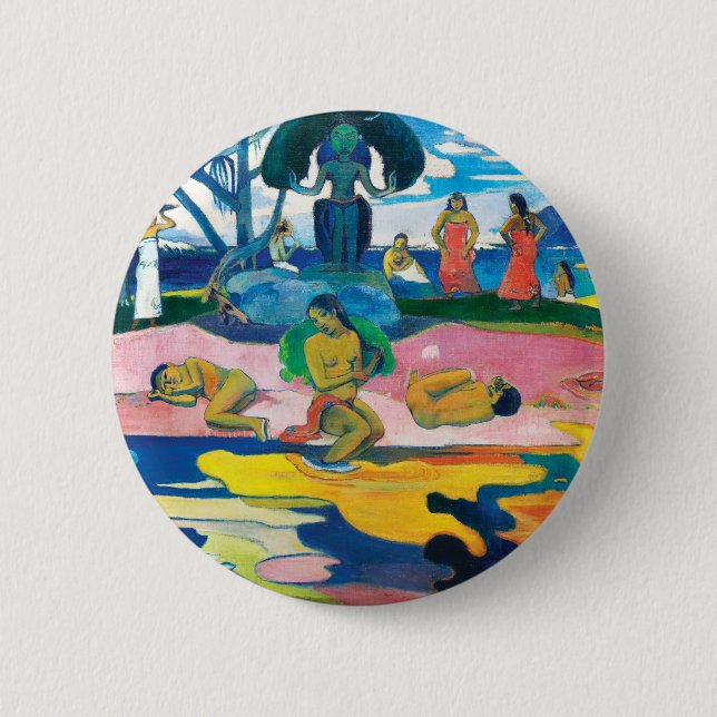 Paul Gauguin Day of the God (Mahana no atua) Art Button (Front)