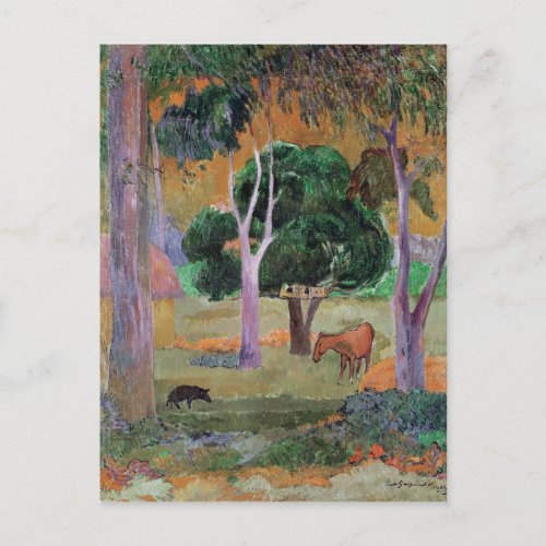 Paul Gauguin  Dominican Landscape or Landscape wi Postcard