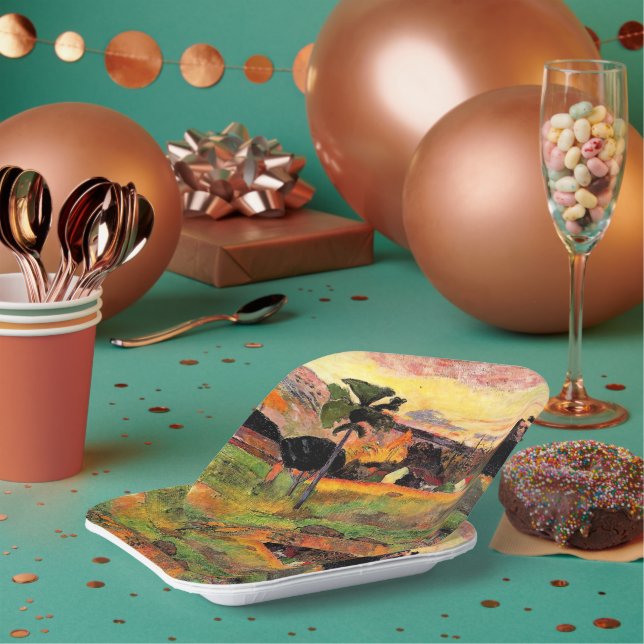 Paul Gauguin famous painting, Come Here, Paper Plates (Multi)