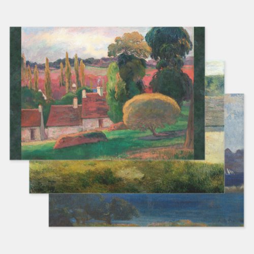 PAUL GAUGUIN FRENCH LANDSCAPE FINE ART WRAPPING PAPER SHEETS