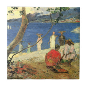 Paul Gauguin Fruit carriers at Turin Cove, or Seas Ceramic Tile