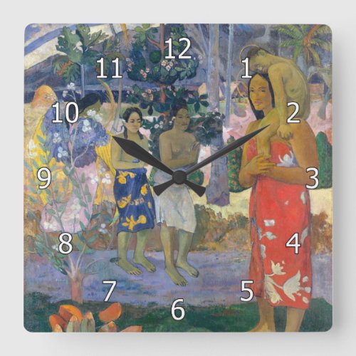 Paul Gauguin _ Hail Mary  Ia Orana Maria Square Wall Clock
