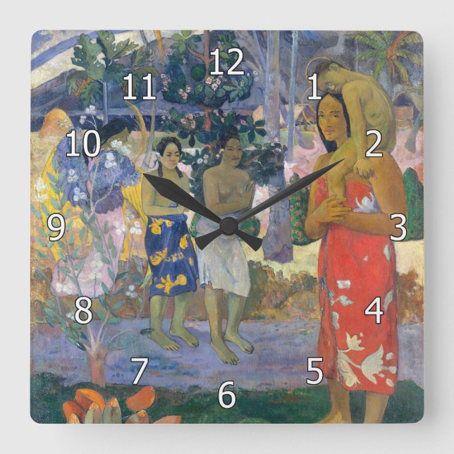 Paul Gauguin - Hail Mary / Ia Orana Maria Square Wall Clock (Front)