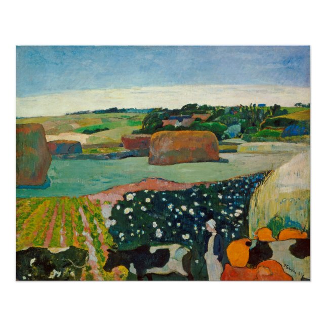 Paul Gauguin | Haystacks in Brittany, 1890 (oil on Poster (Front)
