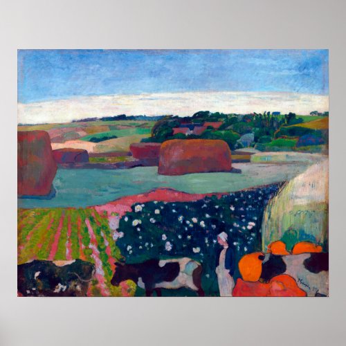 Paul Gauguin Haystacks in Brittany Poster