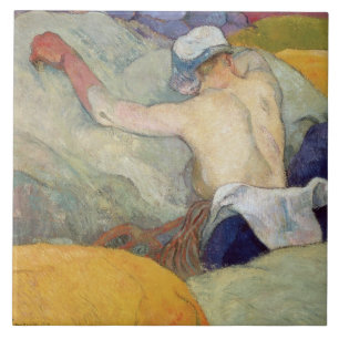Paul Gauguin   In the Heat, or The Pigs, 1888 Tile