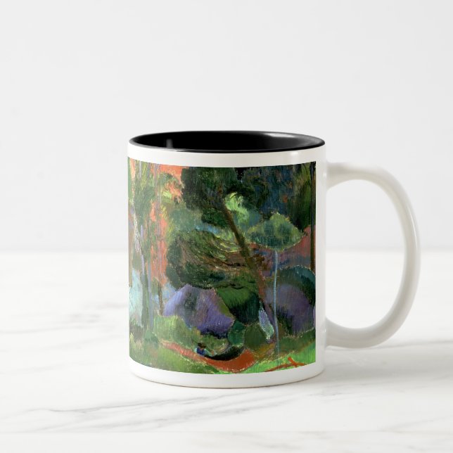 Paul Gauguin | Landscape at Pont Aven, 1888 Two-Tone Coffee Mug (Right)