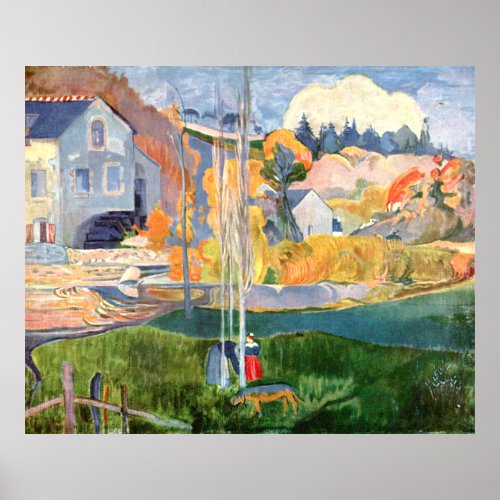 Paul Gauguin Landscape of Brittany The David mill Poster