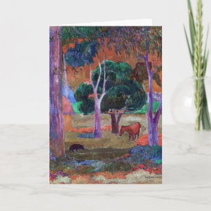 Paul Gauguin - Landscape with a Pig and a Horse Card